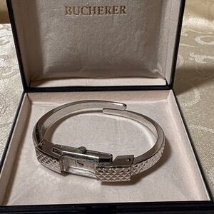 Bucherer silver tone women's bangle watch